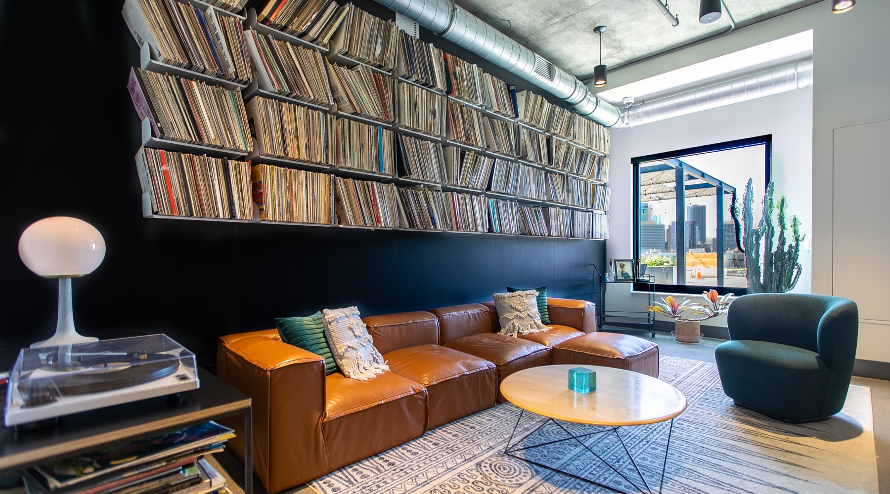 community space with records